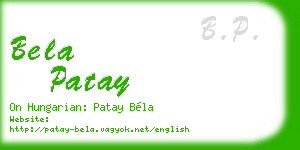 bela patay business card